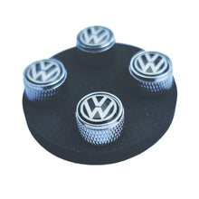 Load image into Gallery viewer, VW Volkswagen black tyre valve caps unpackaged