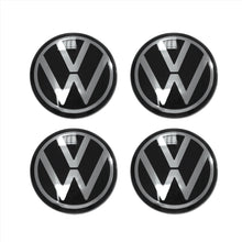 Load image into Gallery viewer, Image of Volkswagen VW New Style logo 65mm wheelcap centre hubs all four
