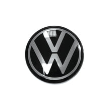 Load image into Gallery viewer, Image of Volkswagen VW New Style logo 65mm wheelcap centre hubs single front