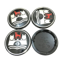Load image into Gallery viewer, Image of all 4 Volkswagen VW Wolfsburg logo 65mm wheel centre cap hub
