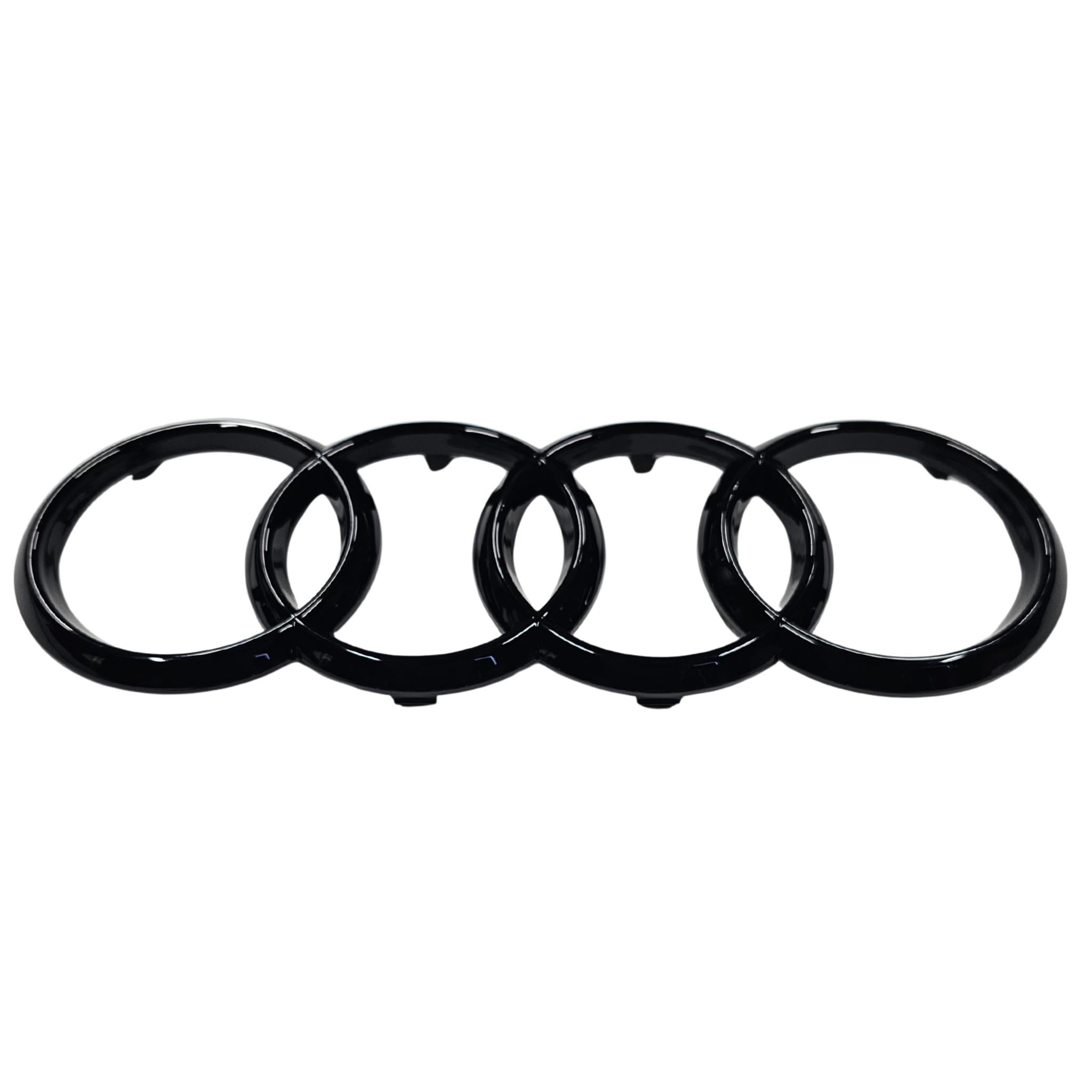 Front 273mm Black Audi Badge on a white background