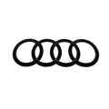 Rear 192mm Black Audi Badge on a white background
