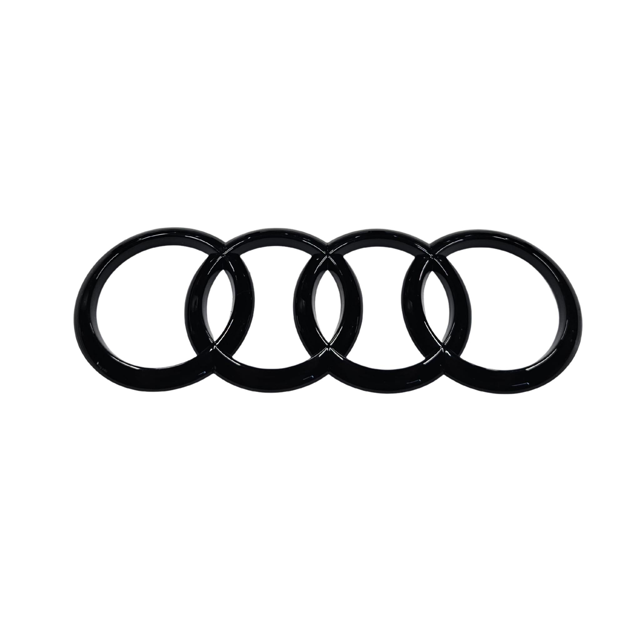 Rear 192mm Black Audi Badge on a white background