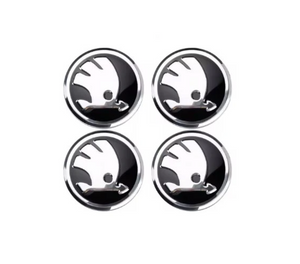 4 Skoda Wheel Centre Caps Unboxed