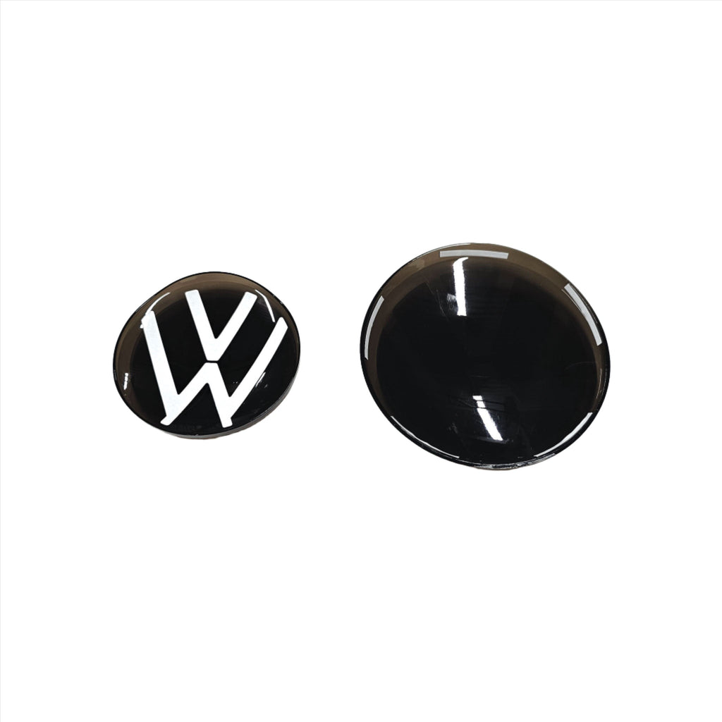 Image of VW VOLKSAWAGEN POLO 6C Black badges Emblems Reverse Side
