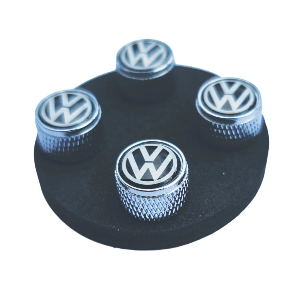 VW Volkswagen black tyre valve caps unpackaged