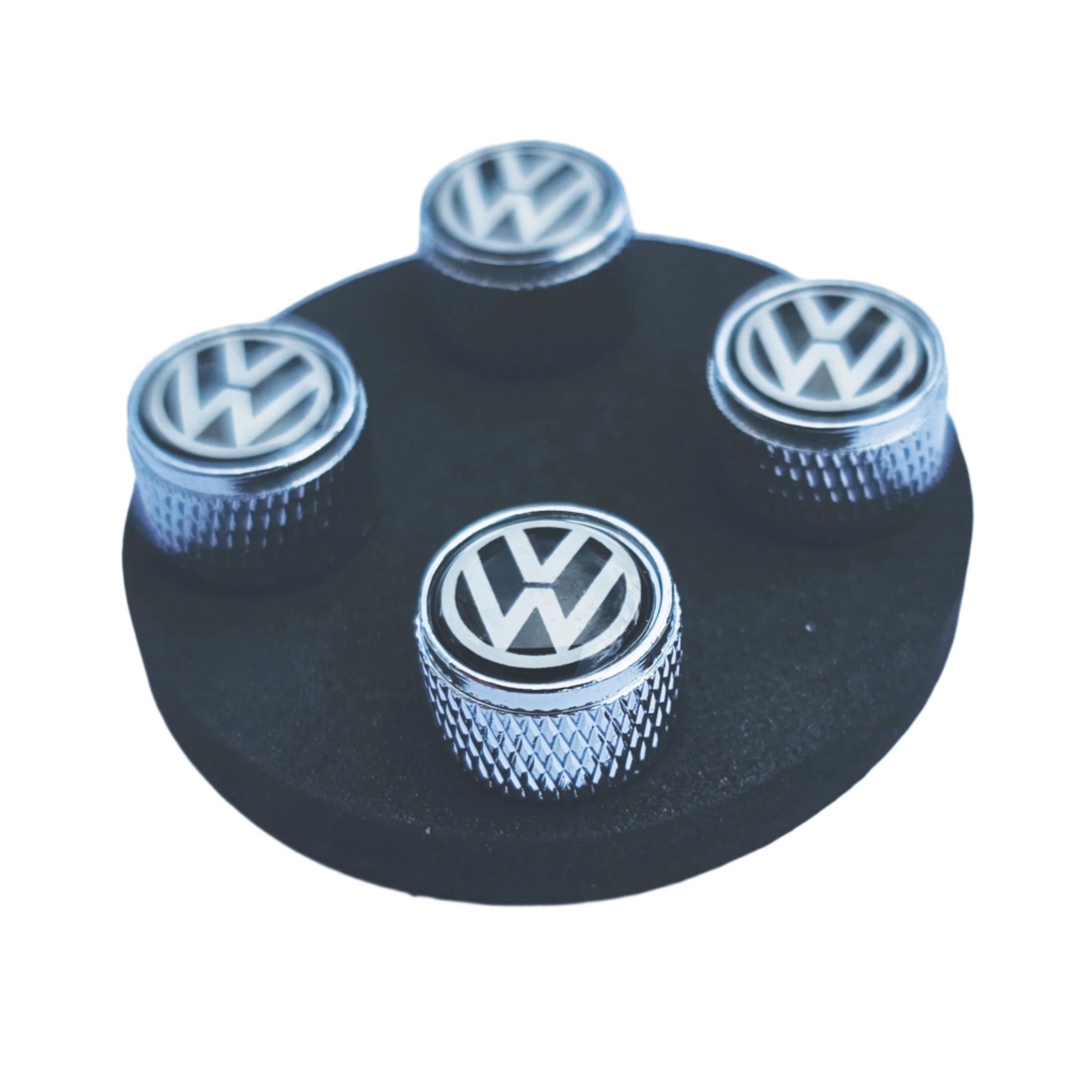 VW Volkswagen black tyre valve caps unpackaged
