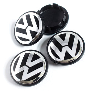 Image of 4 70mm Volkswagen VW Touareg logo Wheel centre caps unboxed