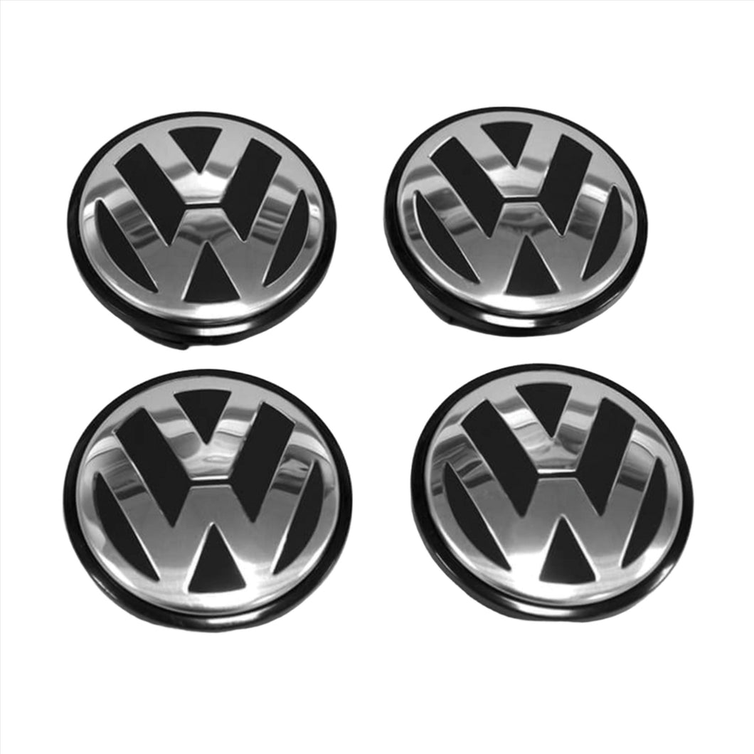 Image of 4 Volkswagen VW logo Wheel centre caps unboxed