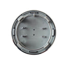 audi silver 69mm wheelcap rear view showing markings and part number on white background