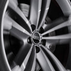 Audi dynamic floating wheel centre cap 61mm fitted on a wheel