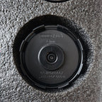 Close-up of rear of  61mm Audi floating dynamic wheel centre cap in packaging.