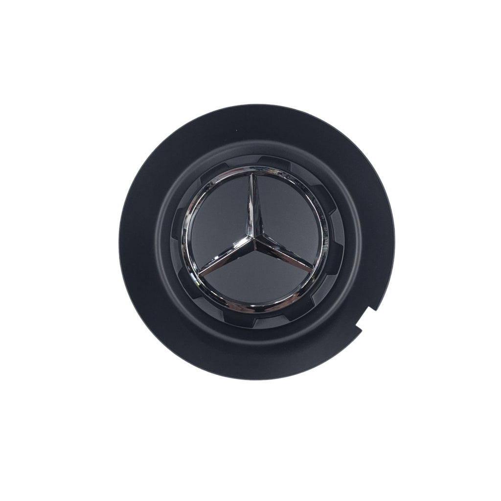 Single Mercedes 147mm Wheel centre hubcap with on a white background