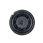 Single Black Mercedes 147mm wheel centre cap showing rear side on a white background