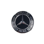 One single Black Mercedes-Benz Wheel Centre Cap emblem on a white background