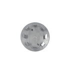 Single Porsche 65mm car wheel center cap  face down showing rear on a white background