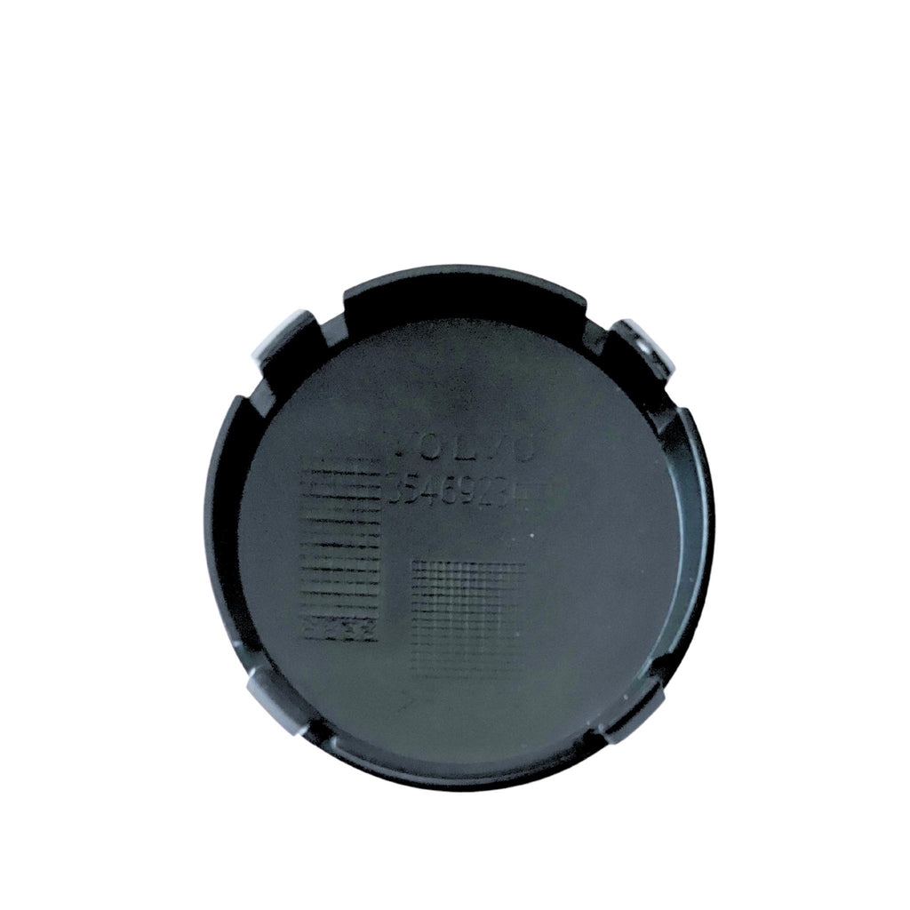 Rear of Volvo 64mm Classic Logo Black Wheel Centre Cap showing part number 3546923 on a white background