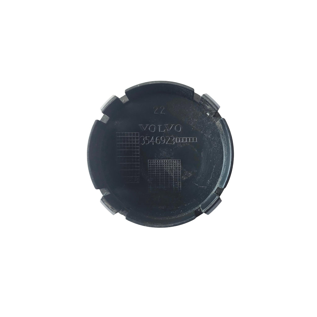 Volvo 64mm Wheel Centre cap rear view with 'Volvo' branding on a white background
