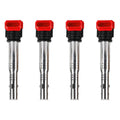 Four vw audi red top coil packs 06D905115G on a white background