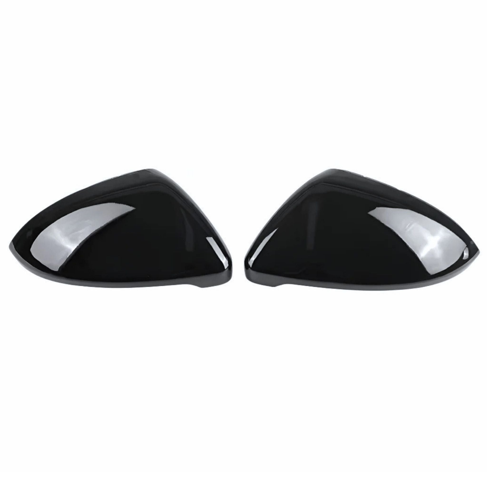 VW Volkswagen Golf Mk7 GTI R Gloss Black Mirror Cap Covers ona white background