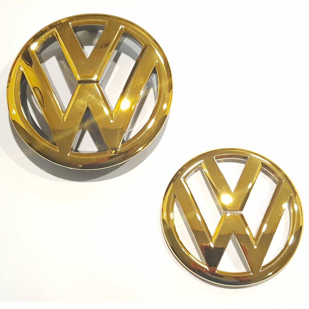 VW MK6 GTI GOLF R Gloss GOLD Badge SET - Front & Rear