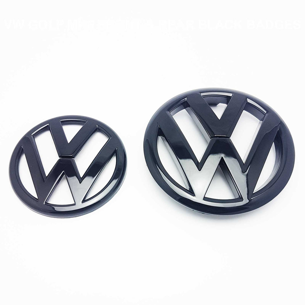 VW MK6 GTI & Golf R Gloss Black Badge SET - Front & Rear