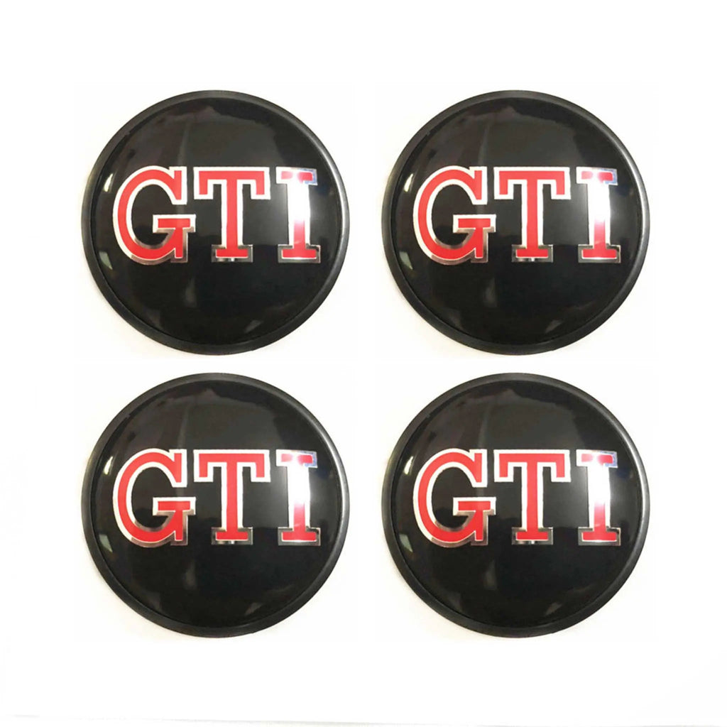 VW Volkswagen"GTI" Logo Wheel Centre Caps 4pc Set FKNPerformance